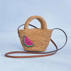 EMILI SINDLEV X MANEBÍ 
Raffia and Leather Summer Bag Mini
Cross-body